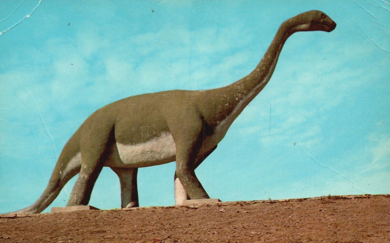 Postcard SD Rapid City Brontosaurus Dinosaur Park 1954 Chrome Vintage PC H1606