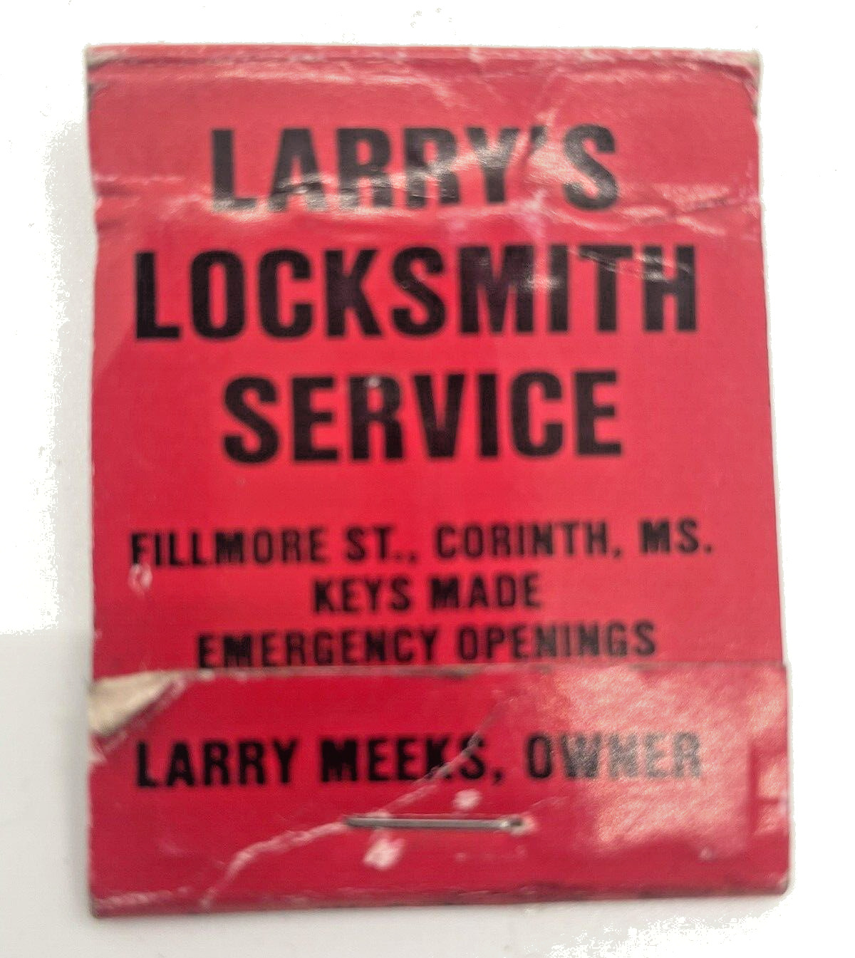 VTG vintage Larry's Locksmith Service MS matches matchbook unstruck