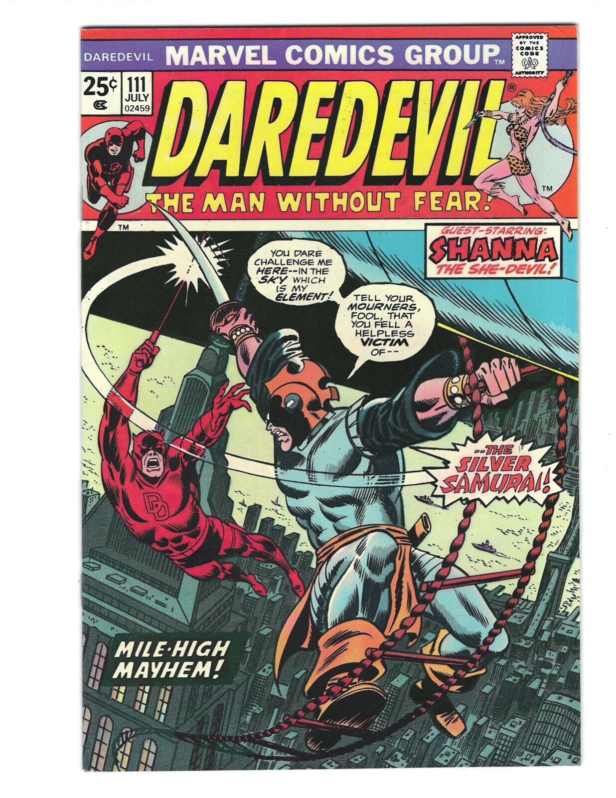 Daredevil #111 1974 NM-  1st Appearance of Silver Samurai    Combine Ship