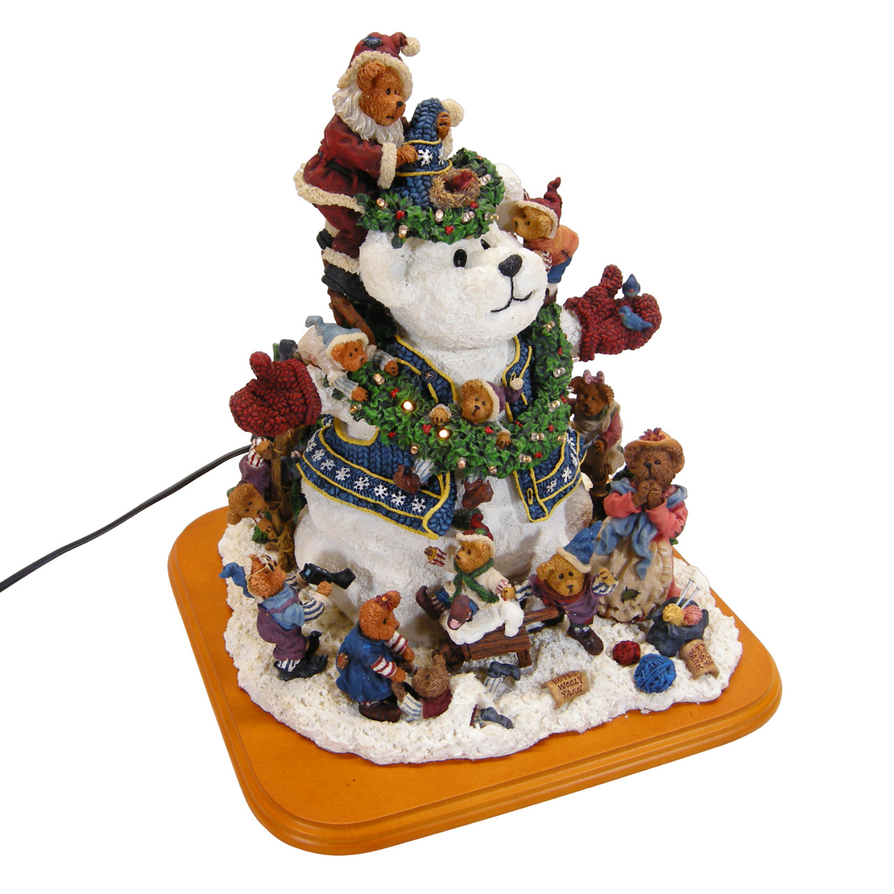 Danbury Mint Boyd\'s Bears Snow Bear Christmas Figurine Lighted - EUC