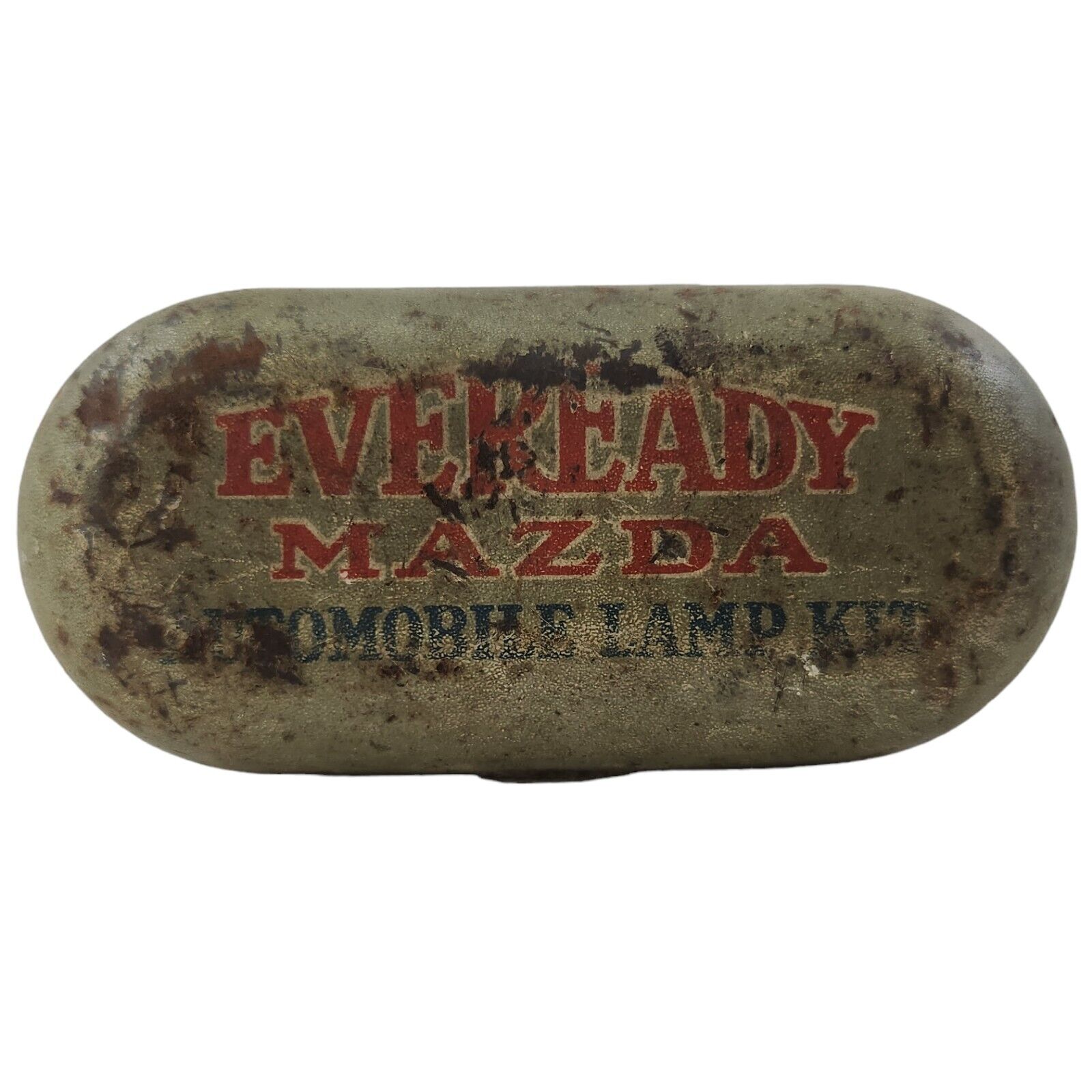 Vintage 1930\'s Eveready Mazda Automobile Lamp Kit Tin Canister Collectible 