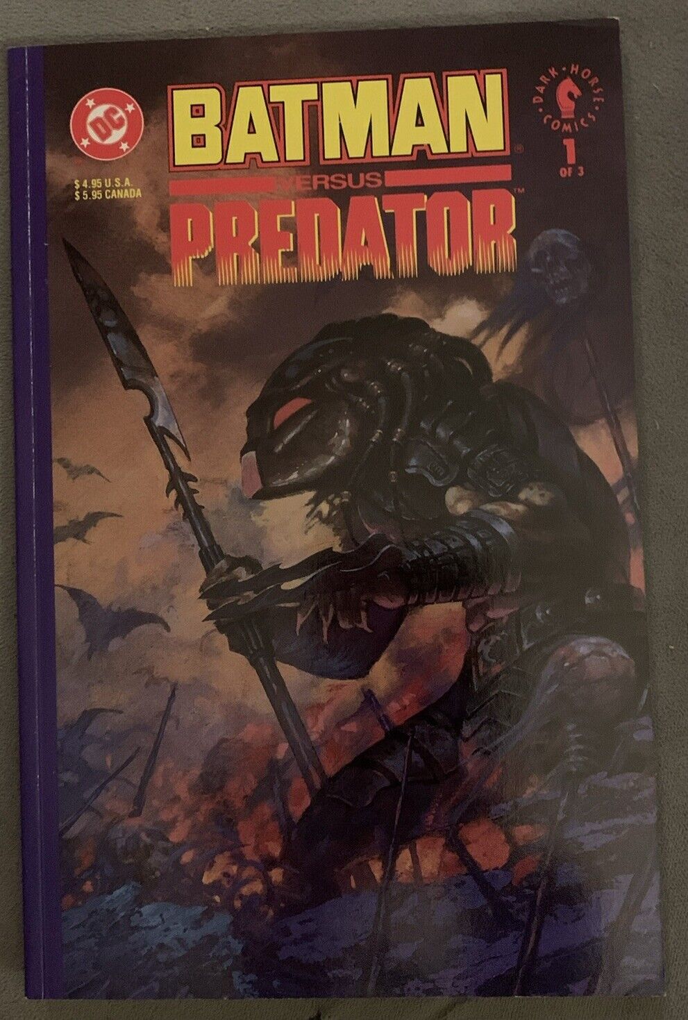 Batman Vs. Predator #1-3 Complete Set 1 2 3 Prestige  (1991 DC Comics) VF