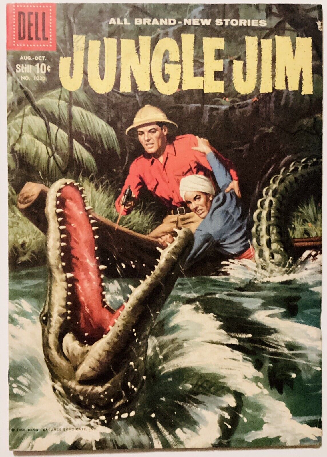 Four Color #1020 Jungle Jim Comic Book | Golden Age .10 cent Cover Price 6.5 F+