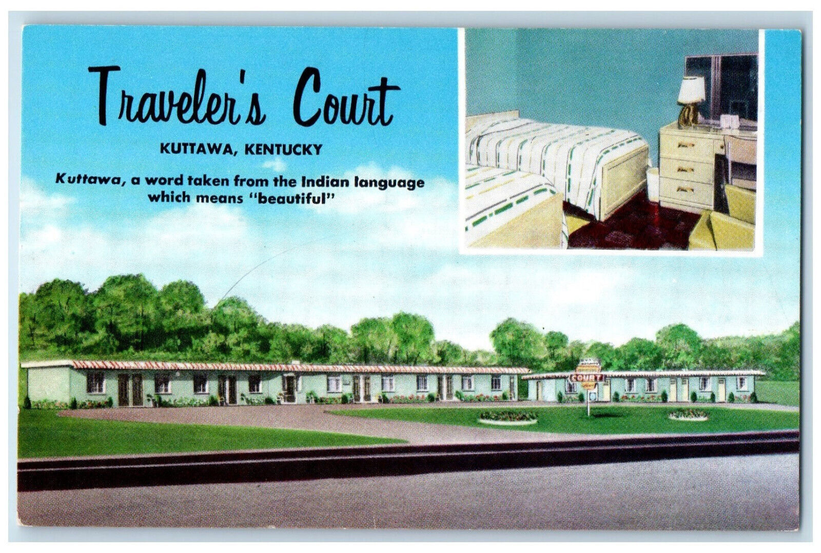 c1950's Traveler's Court Kuttawa Kentucky KY Vintage Multiview Postcard