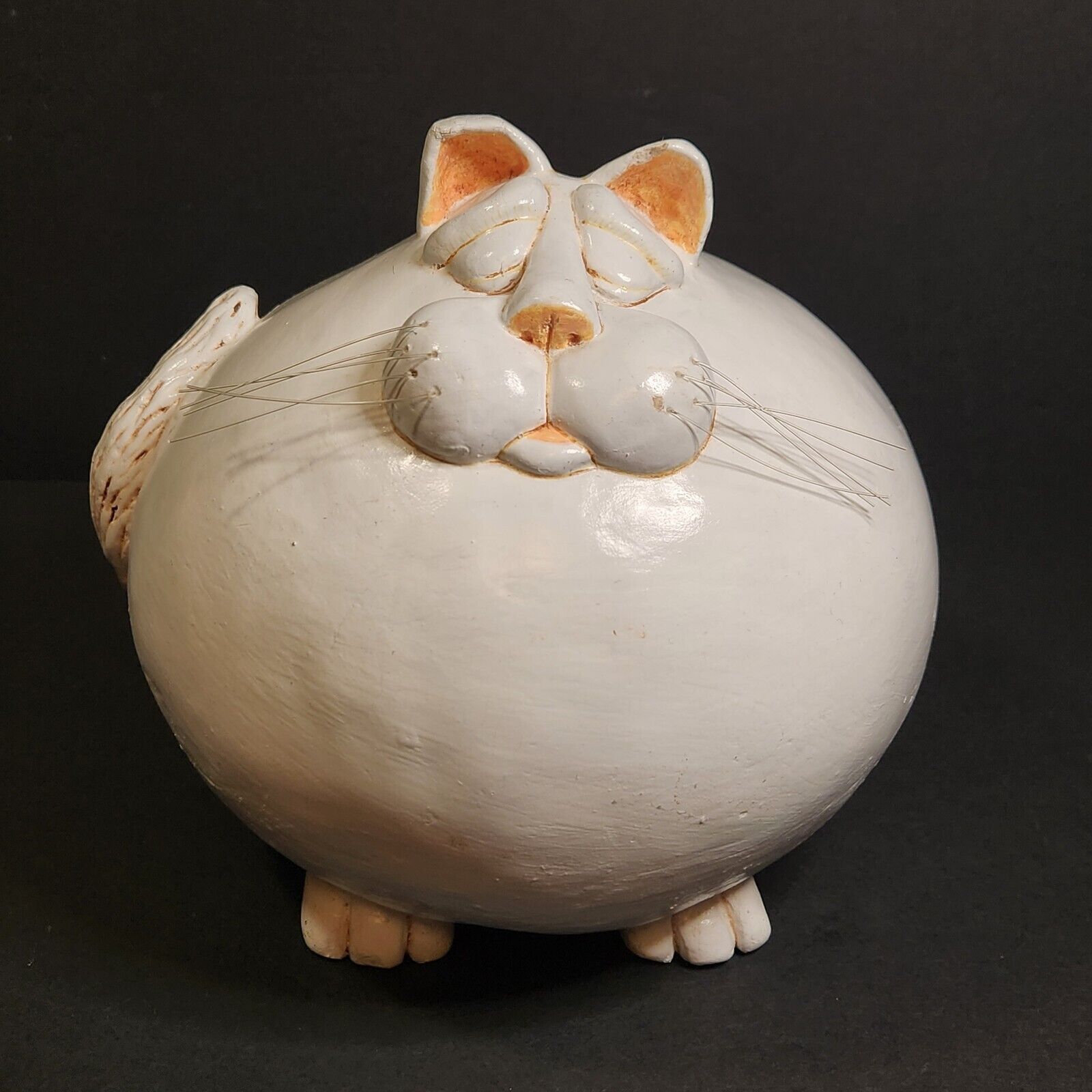 Vintage 1997 Vicki Thomas Fat Cat Gourd Art Figurine - Enesco Funny Bones