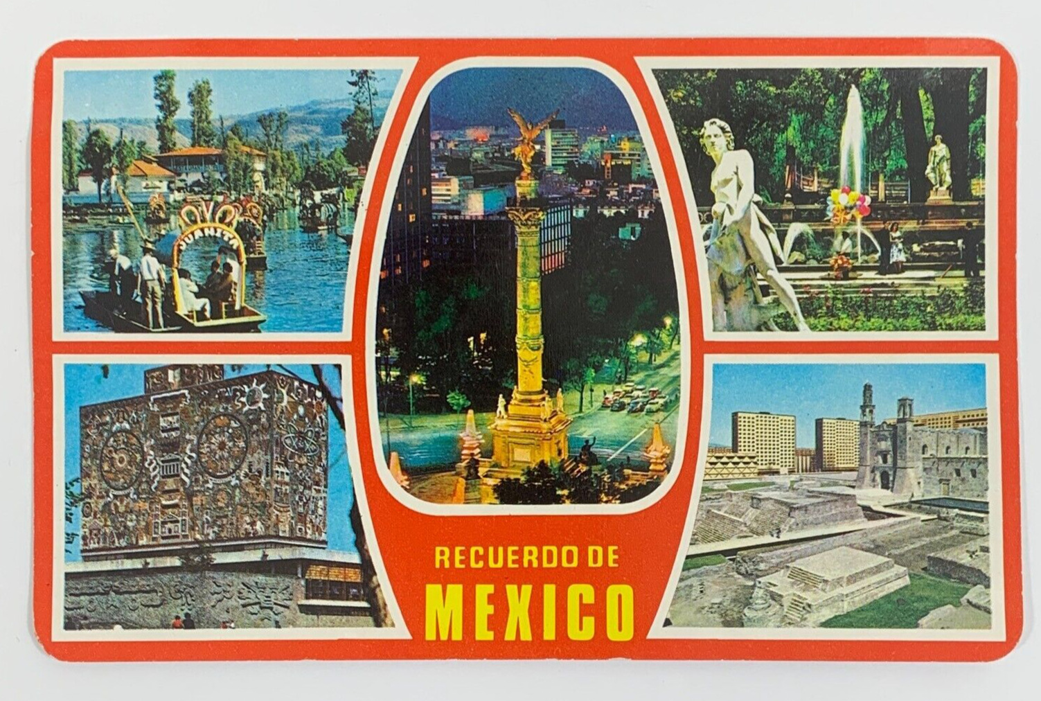 Recuerdo de Mexico Multiview Postcard Unposted Souvenir of Mexico