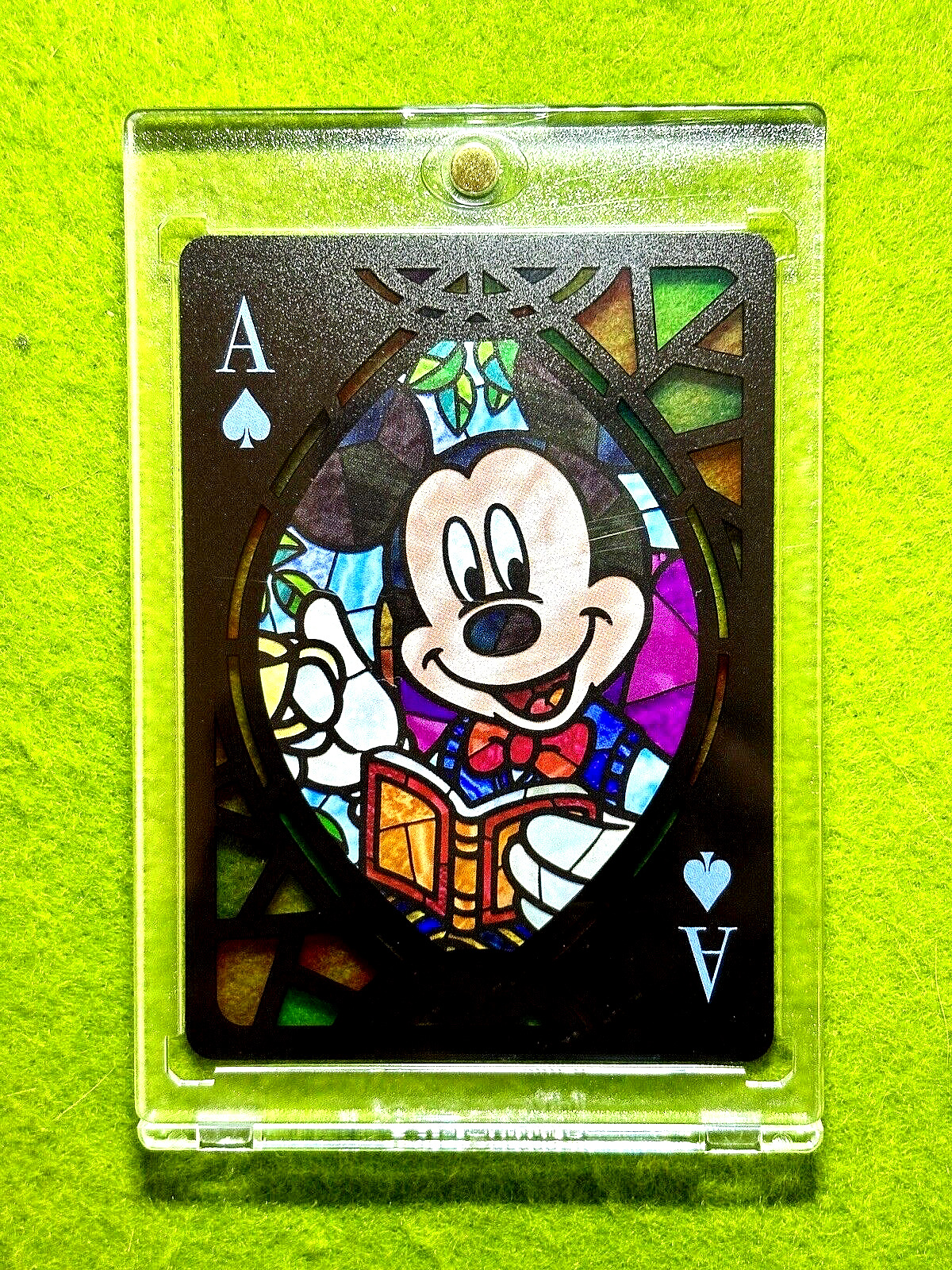 Mickey Mouse DISNEY STAINED GLASS REFRACTOR  2023 Disney 100 Tenyo JAPAN Lorcana