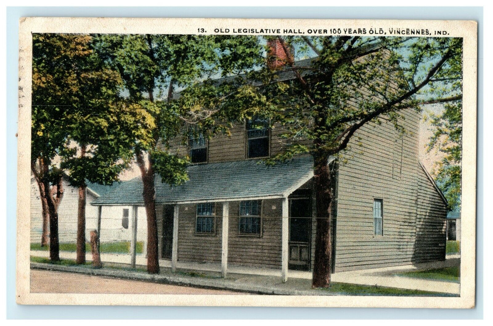 c1923 Edna\'s Letter to dad Old Legislative Hall Vincennes IN Indiana Postcard