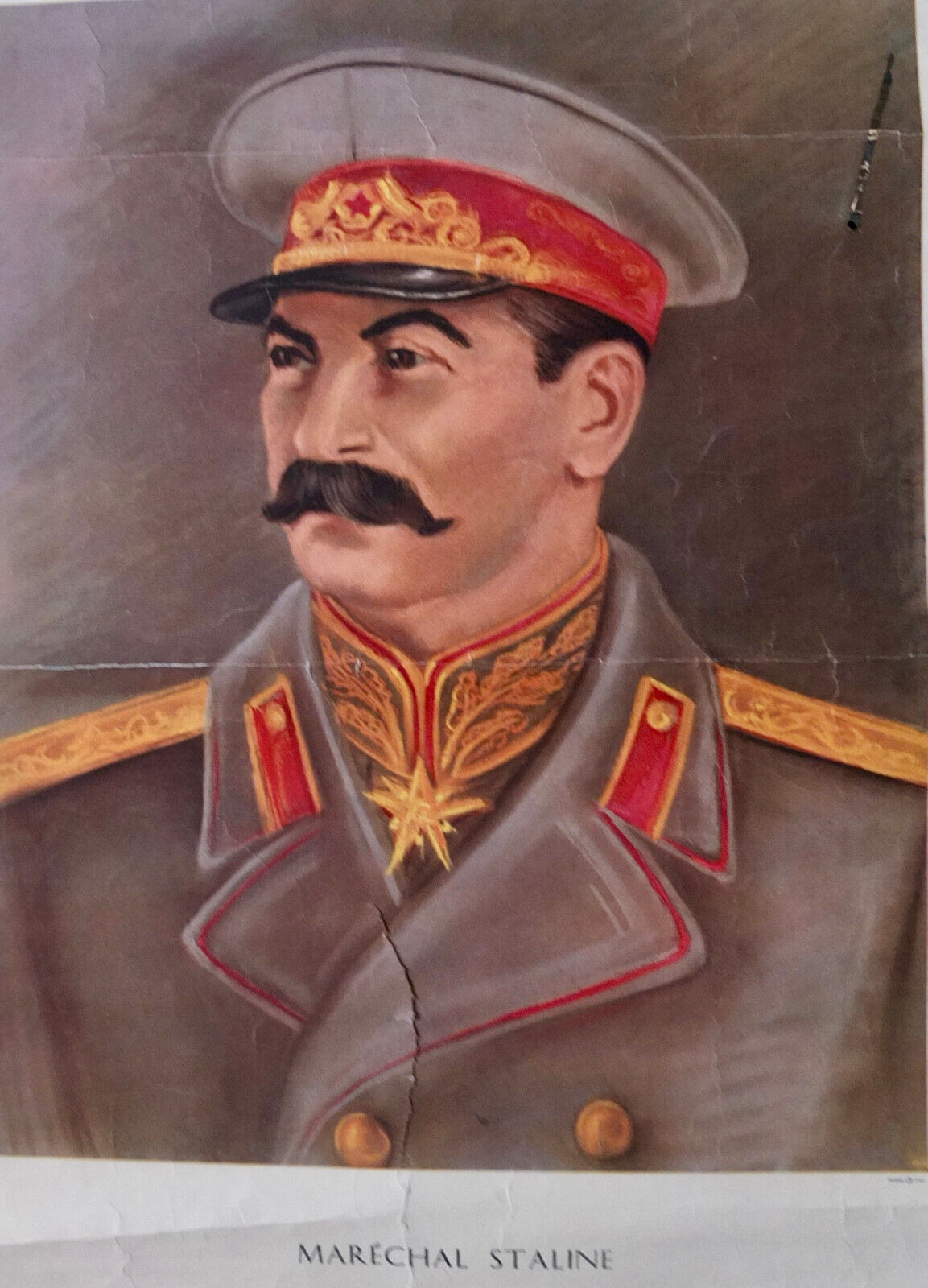Generalissimo of Soviet Union Stalin French Poster ca 1940\'s
