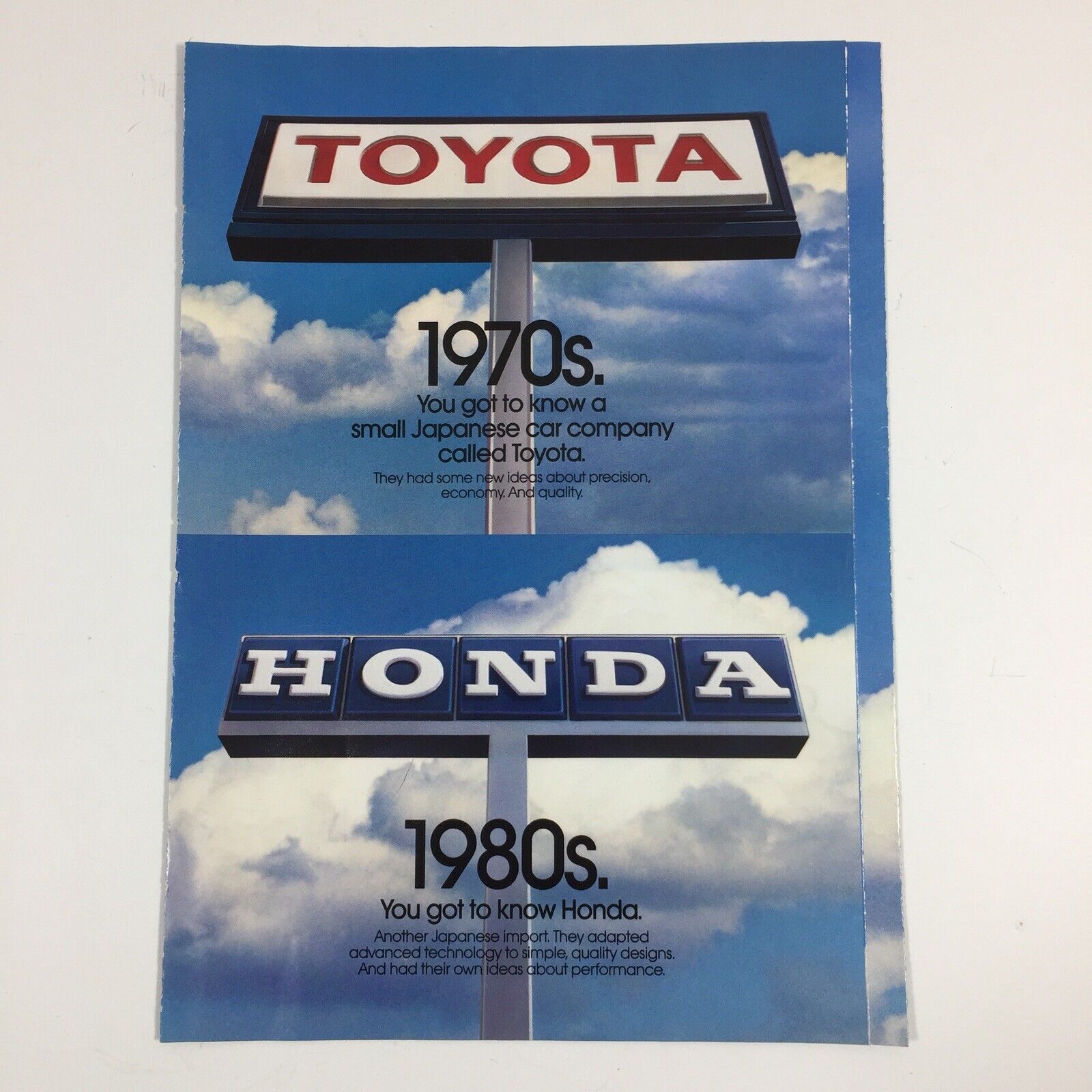 1989 GEO Chevrolet Paper Brochure Foldout Vintage Car Advertisement Toyota Honda