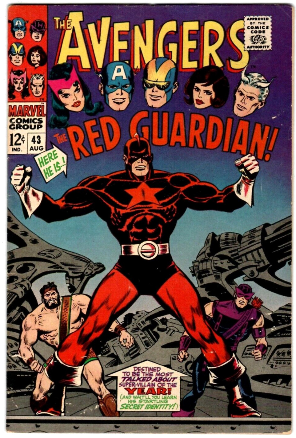 The Avengers # 43  (6.0)  8/1967  Marvel  Red Guardian App. 12c    🚚