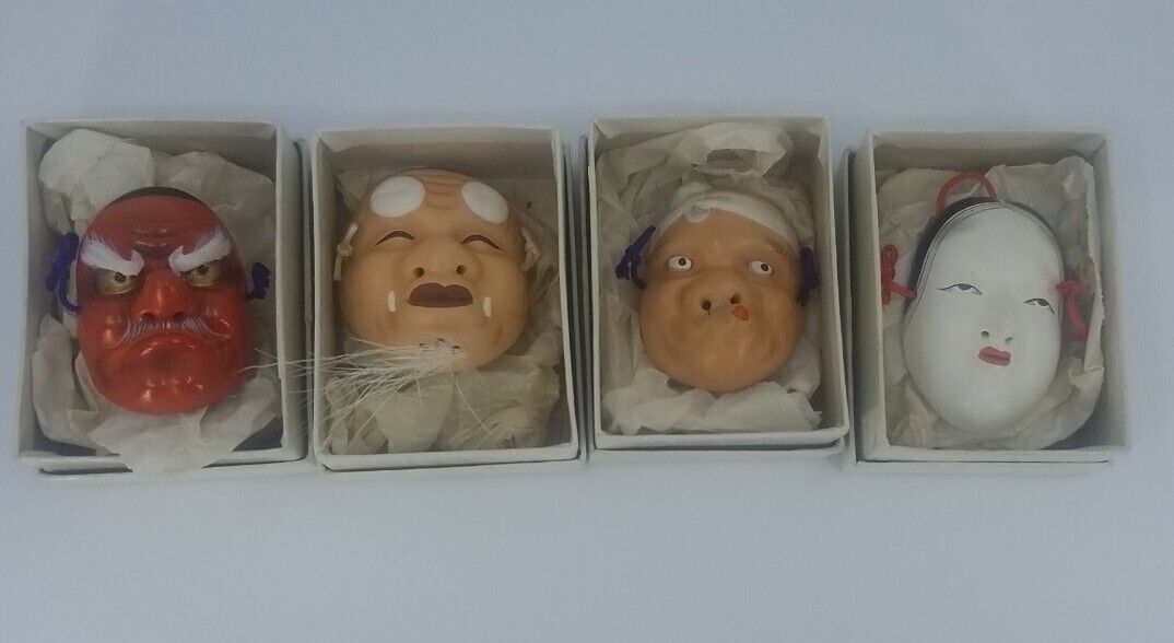 antique mini masks made in japan