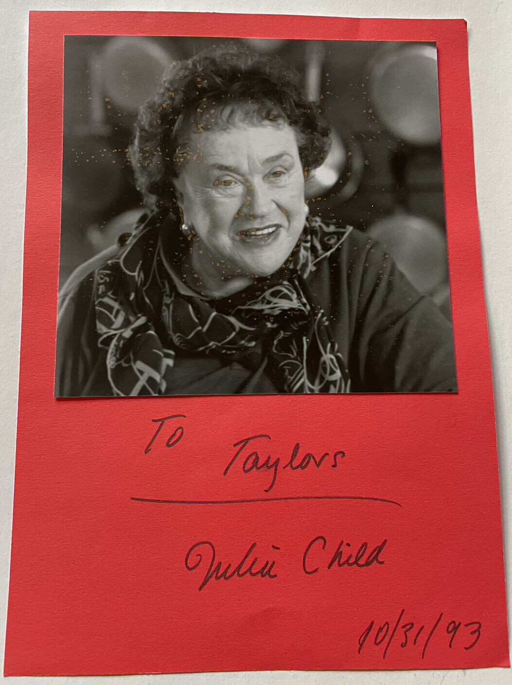 Famed Chef Julia Child Autographed Photo