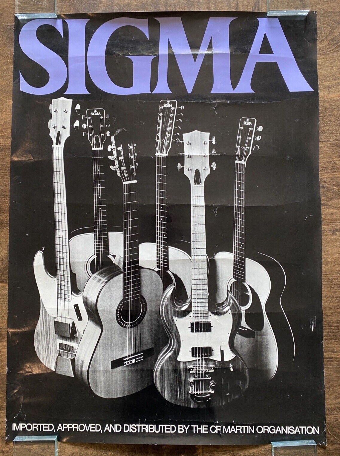 Poster Martin Guitars Sigma Line Promo 1980's (T14) - Vintage Used