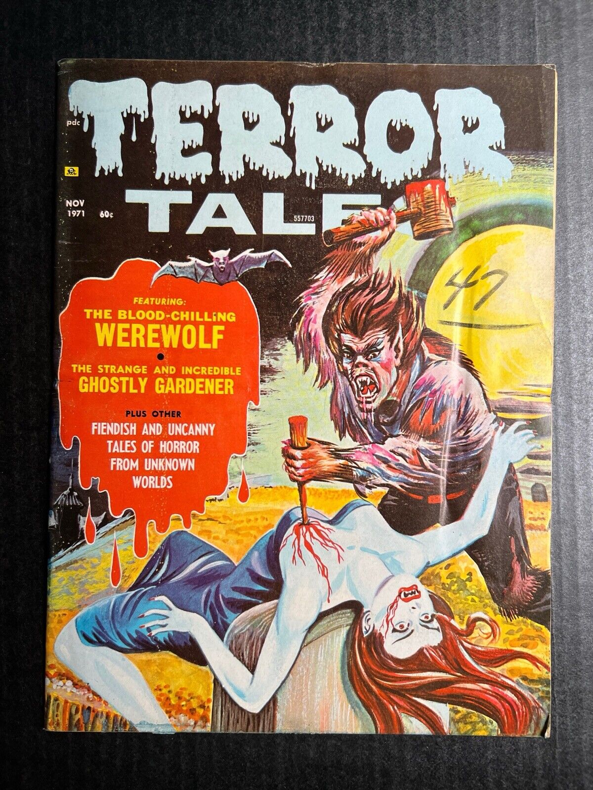 TERROR TALES November 1971  Werewolf Ghostly Fiendish Horror eerie creepy