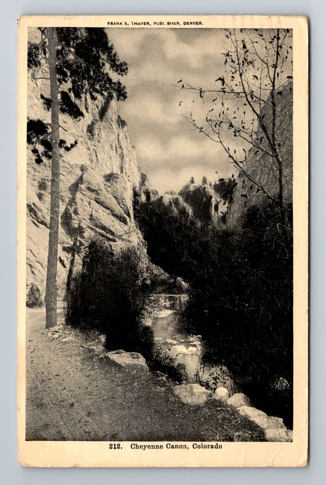 Cheyenne Canon CO-Colorado, Antique View Of Creek Area, Vintage c1907 Postcard