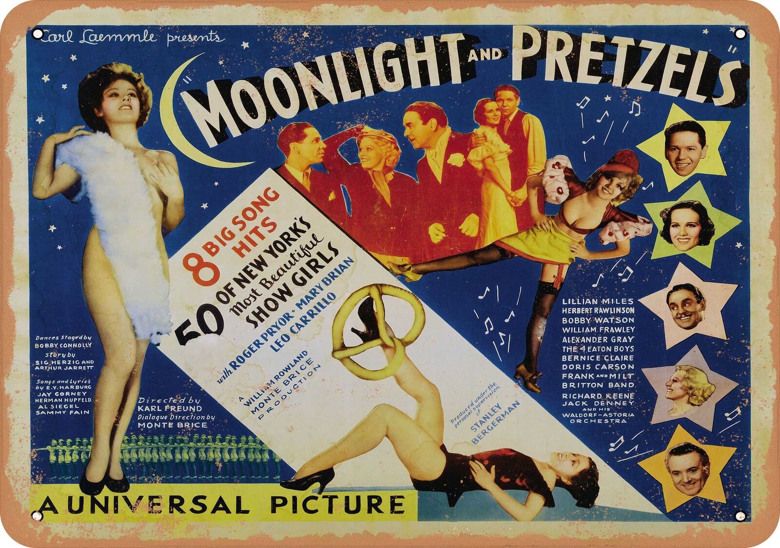 Metal Sign - Moonlight and Pretzels (1933) - Vintage Look