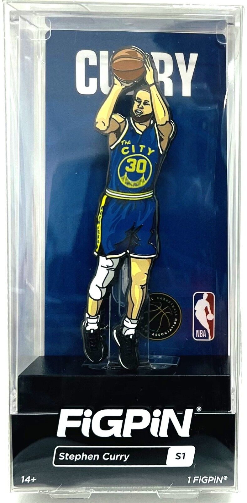 FiGPiN NBA Series 1 Golden State Warriors Stephen Curry Collectable Pin #S1