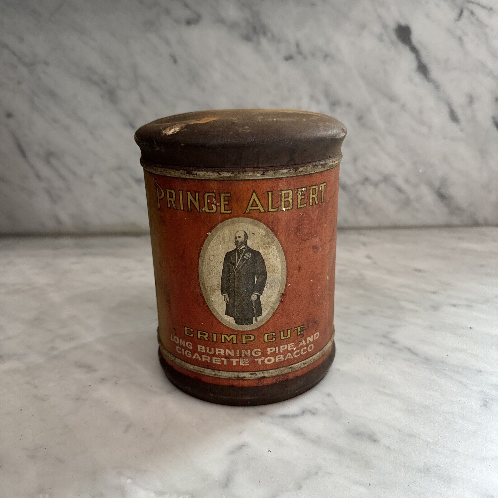 Vintage Old Prince Albert Crimp Cut Tobacco Tin Can