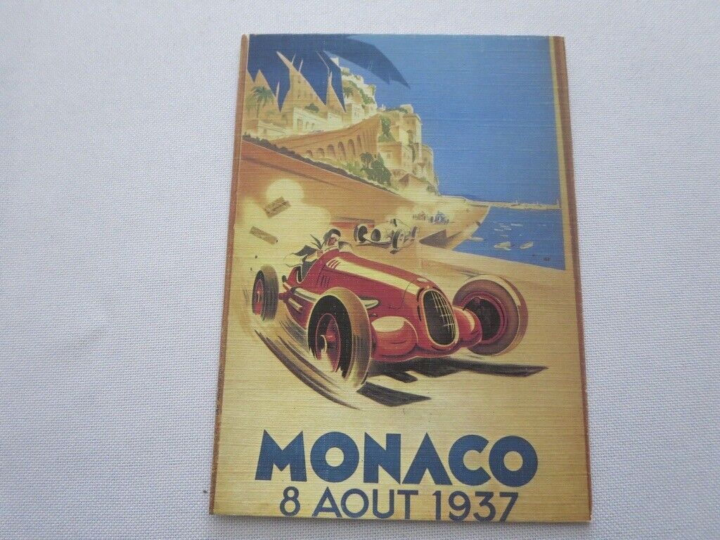 1937 Monaco Grand Prix Automobile Racing Car Postcard Post Card - Reproduction 
