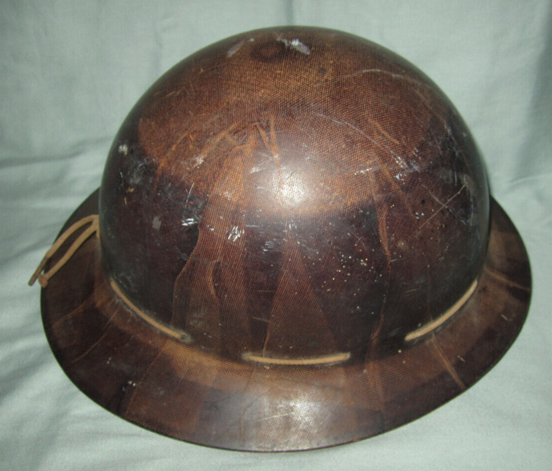 Vtg MSA Mine Safety Appliances Co. Skullgard hard hat / helmet, brown w lining