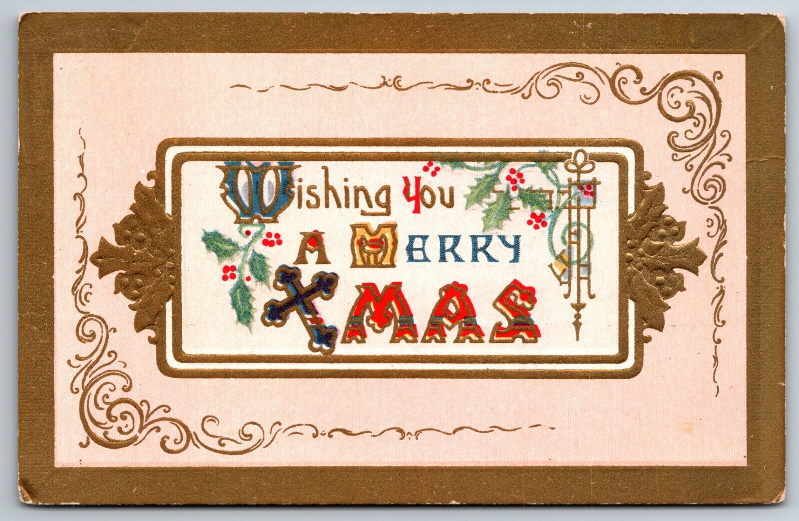 Wishing You a Merry Christmas 1912 Galesville Wisconsin Vintage Postcard