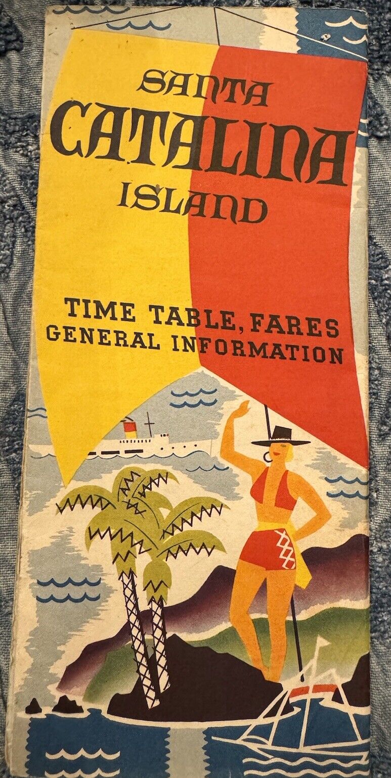 Santa Catalina Island Time Table Fares & Tourist Brochure 1935 California CA
