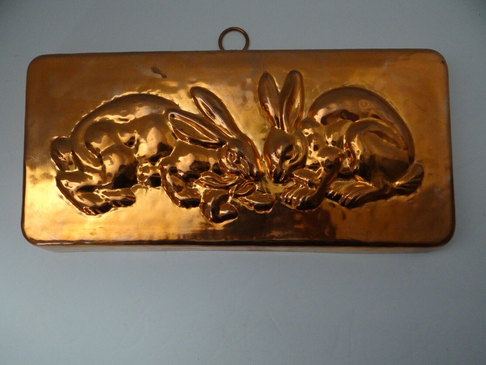 Birth Gramm Copper Mold Bunny Rabbits Spring Tin Lined Chocolate Switzerland