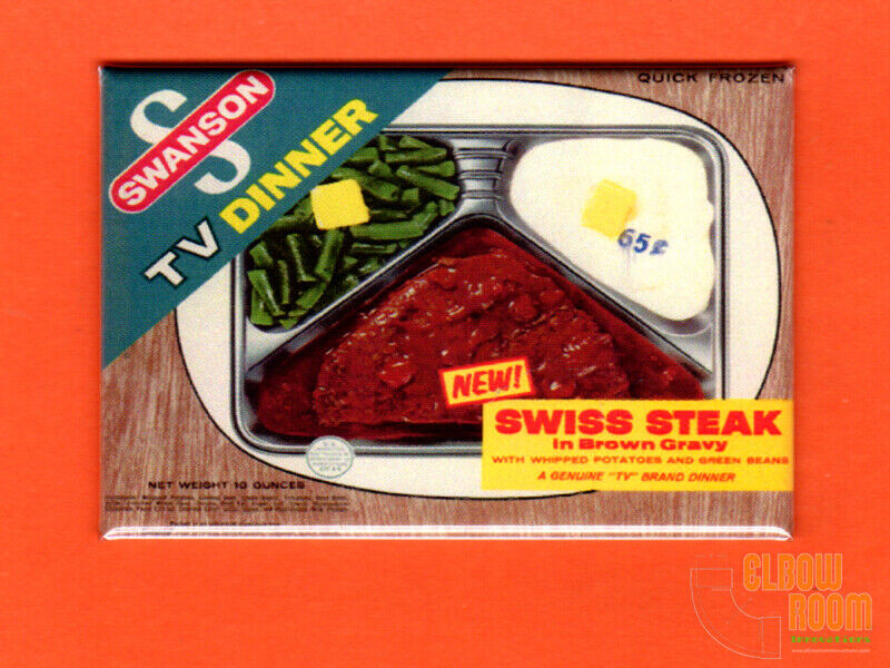 Swanson TV Dinner Swiss Steak vintage box art 2x3\