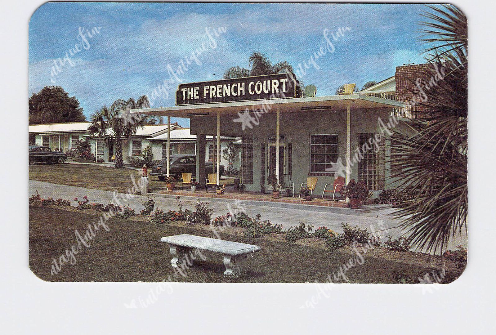 PPC Postcard FL Florida Ocala French Court Exterior Advertising