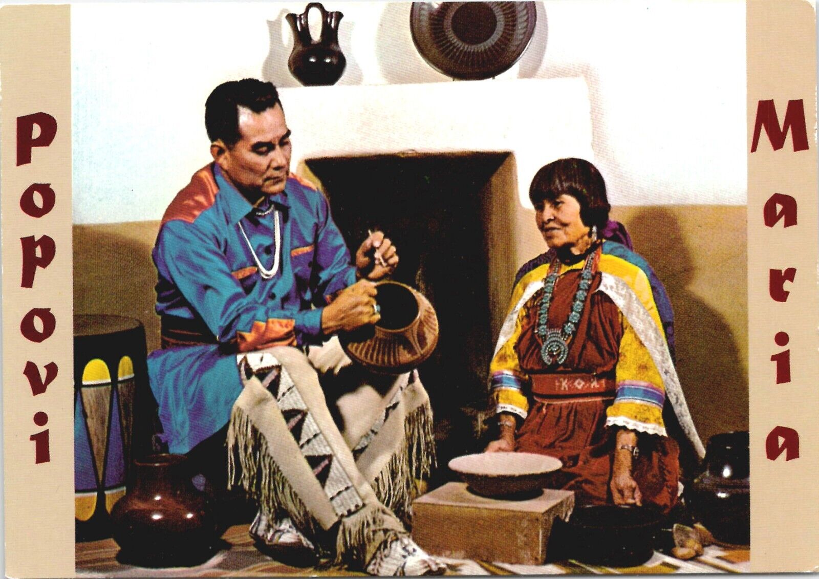 Maria & Popovi Potters of San Ildefonso Pueblo New Mexico Postcard