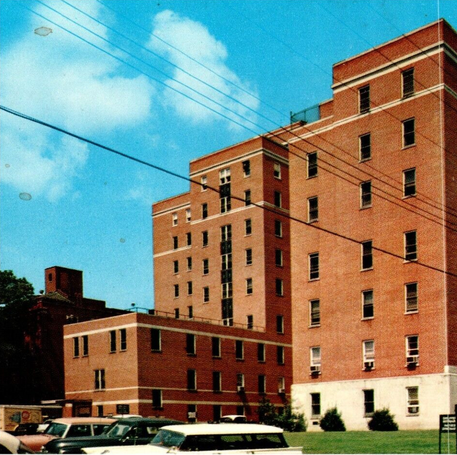 Greenville SC General Hospital Street View c1958 Vintage Postcard Autos-J2-105