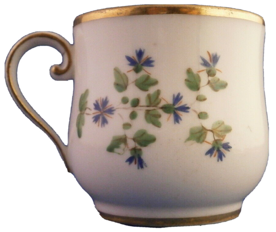 Antique 18thC French Porcelain Blue Cornflowers Cup Porzellan Tasse France