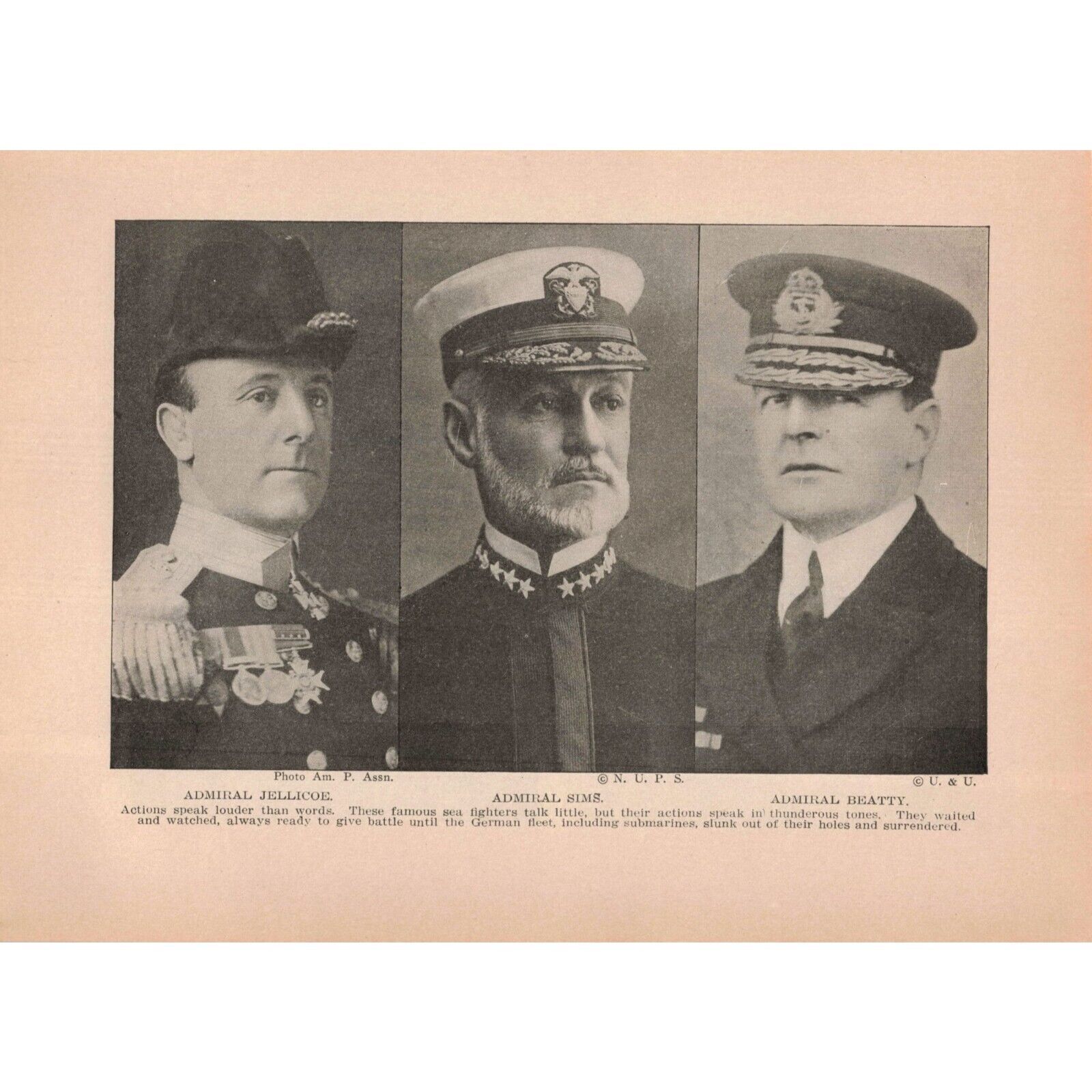C.1919 WWI Admiral Sims Book Print 2T1-65