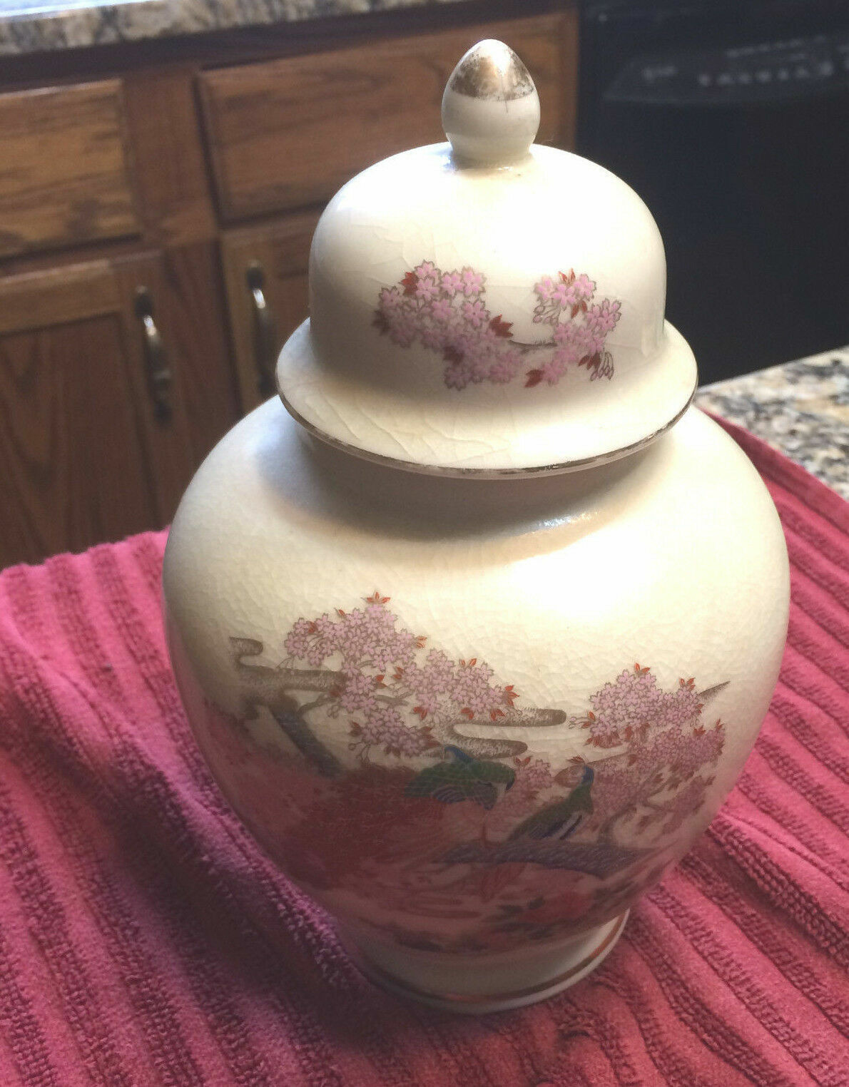 Cool Vintage Japan Ginger Jar Urn Covered Vase 6\