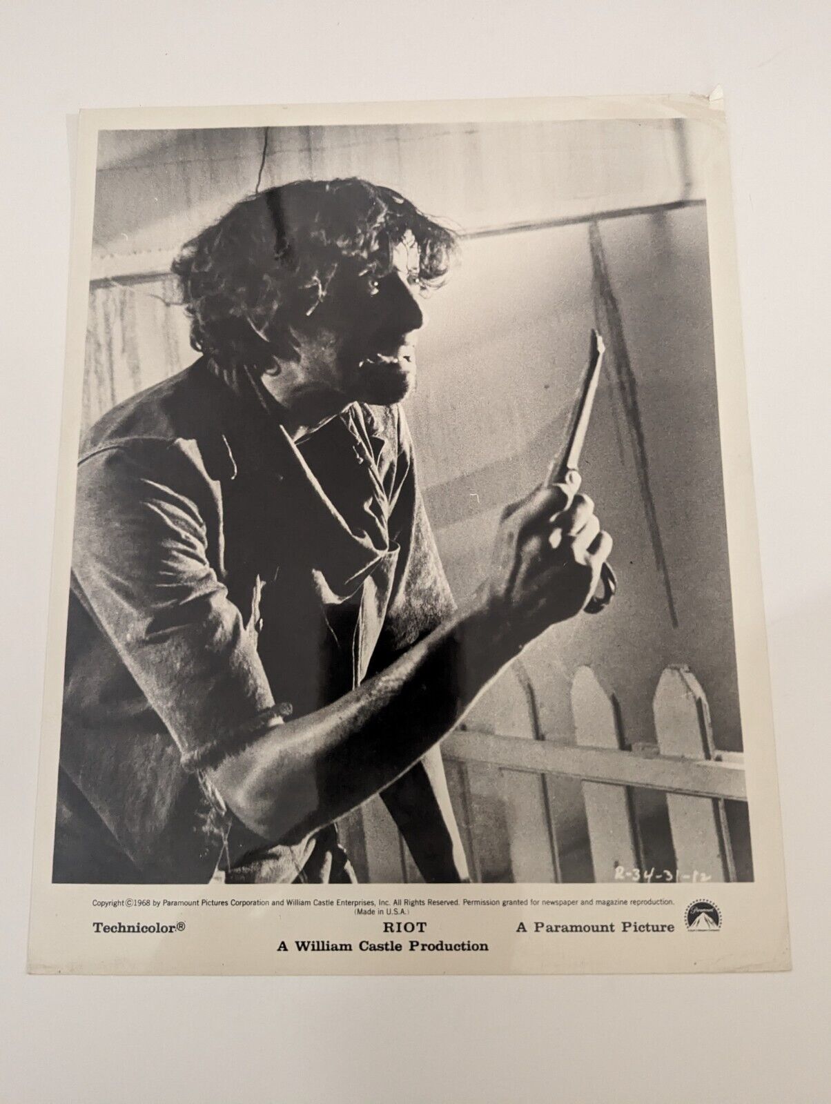 Vintage Movie Promo Press Photo Photograph 1968 Riot Ben Carruthers