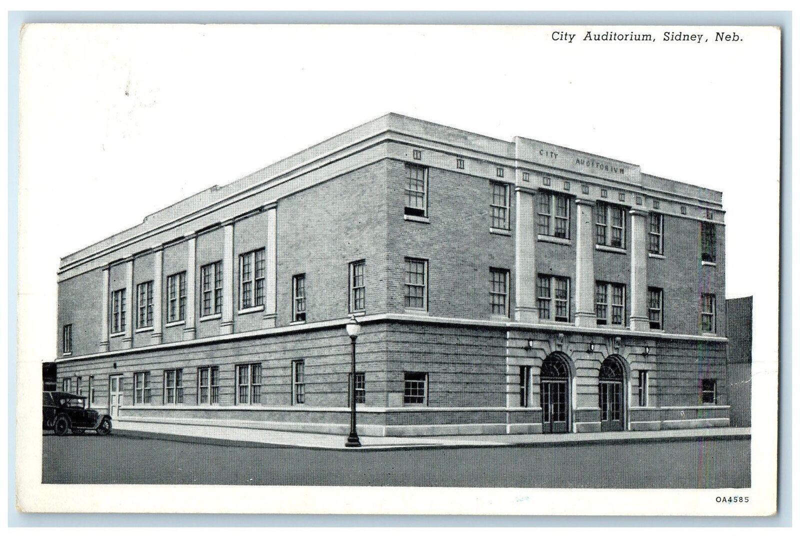 c1920\'s City Auditorium Exterior Roadside Sidney Nebraska NE Unposted Postcard