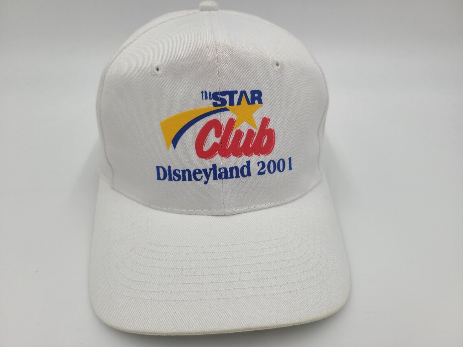 Vintage Disneyland 2001 The Star Club Snapback Hat Cap Disney Men Women White