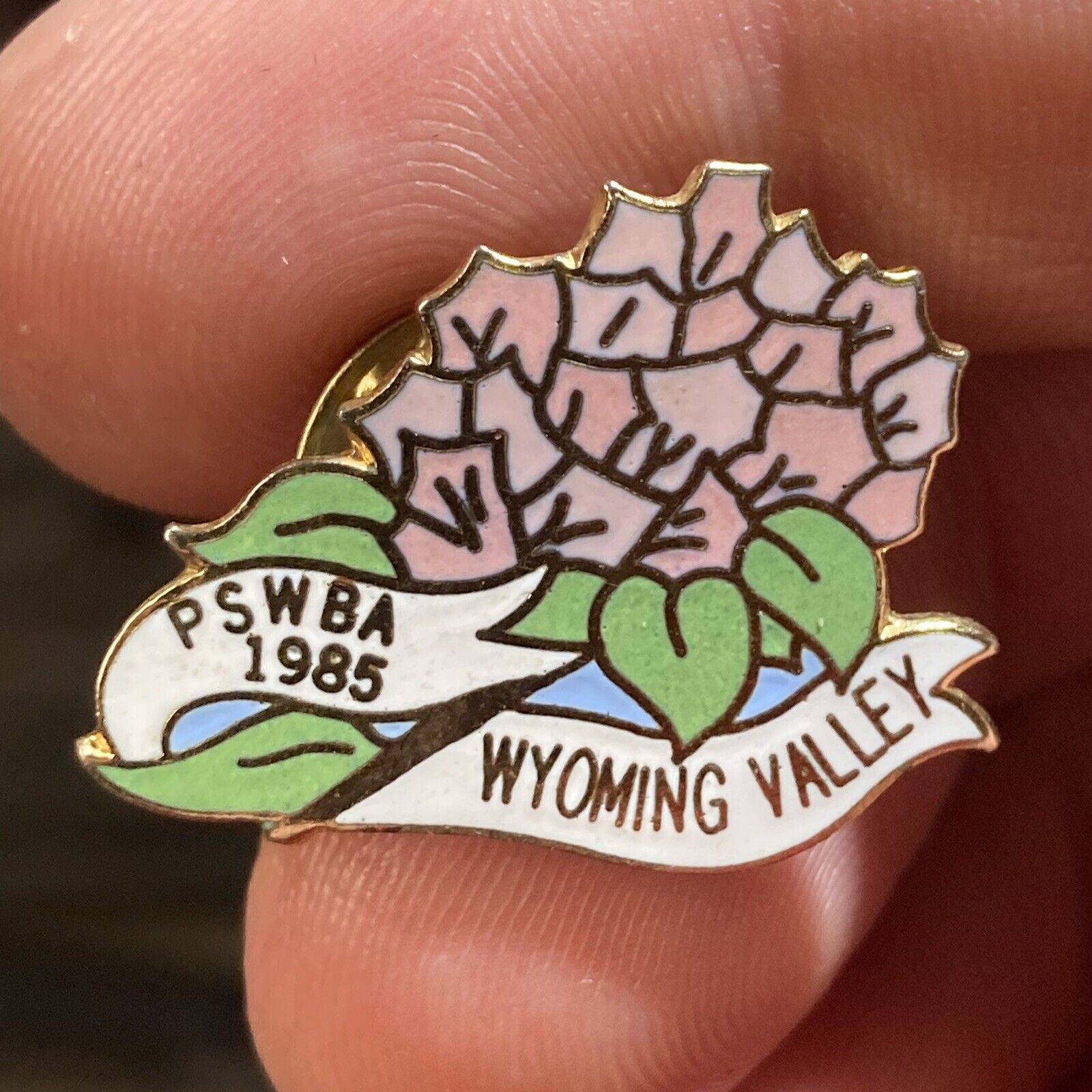 PSWBA Wyoming Valley Flowers Lapel Pin Hat Vest EUC K447