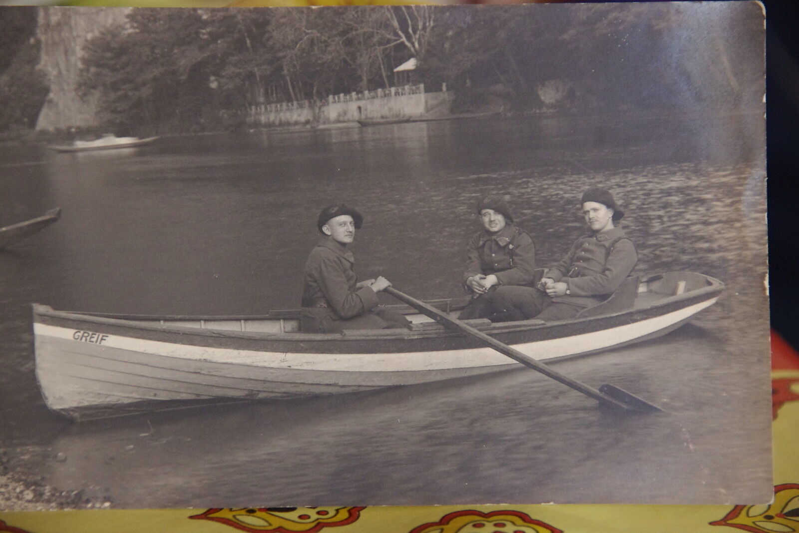 CPA Photo Card Military On Boat