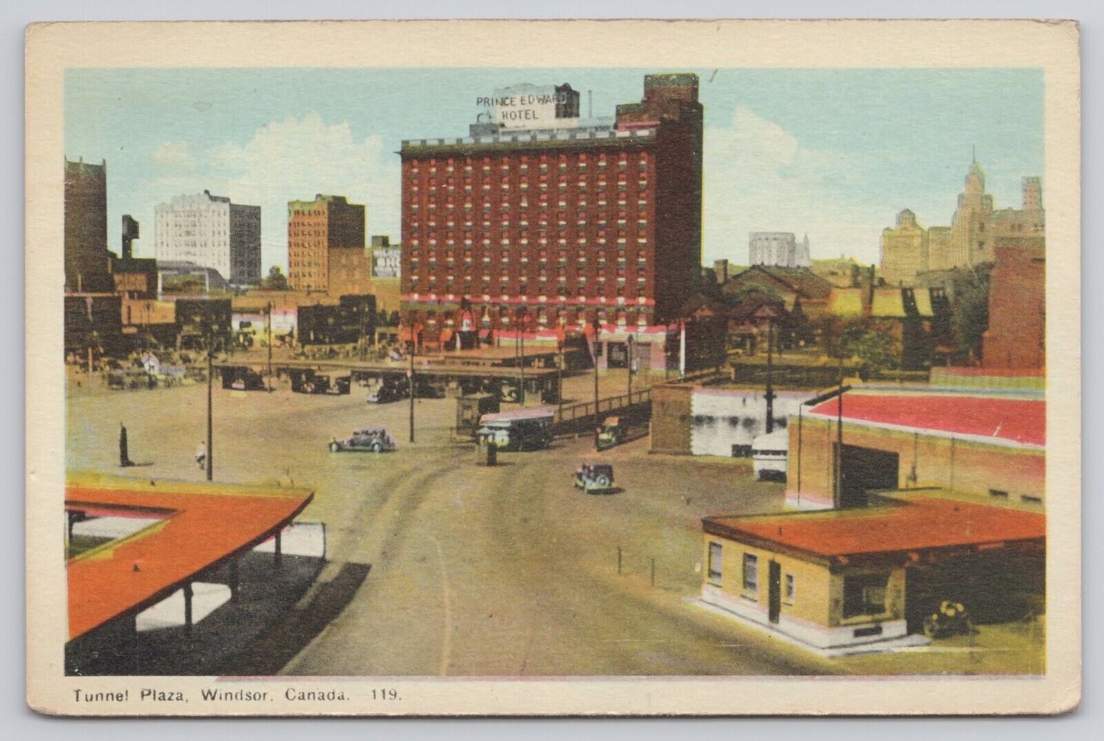 Windsor Canada - Tunnel Plaza Prince Edward Hotel Vintage Postcard