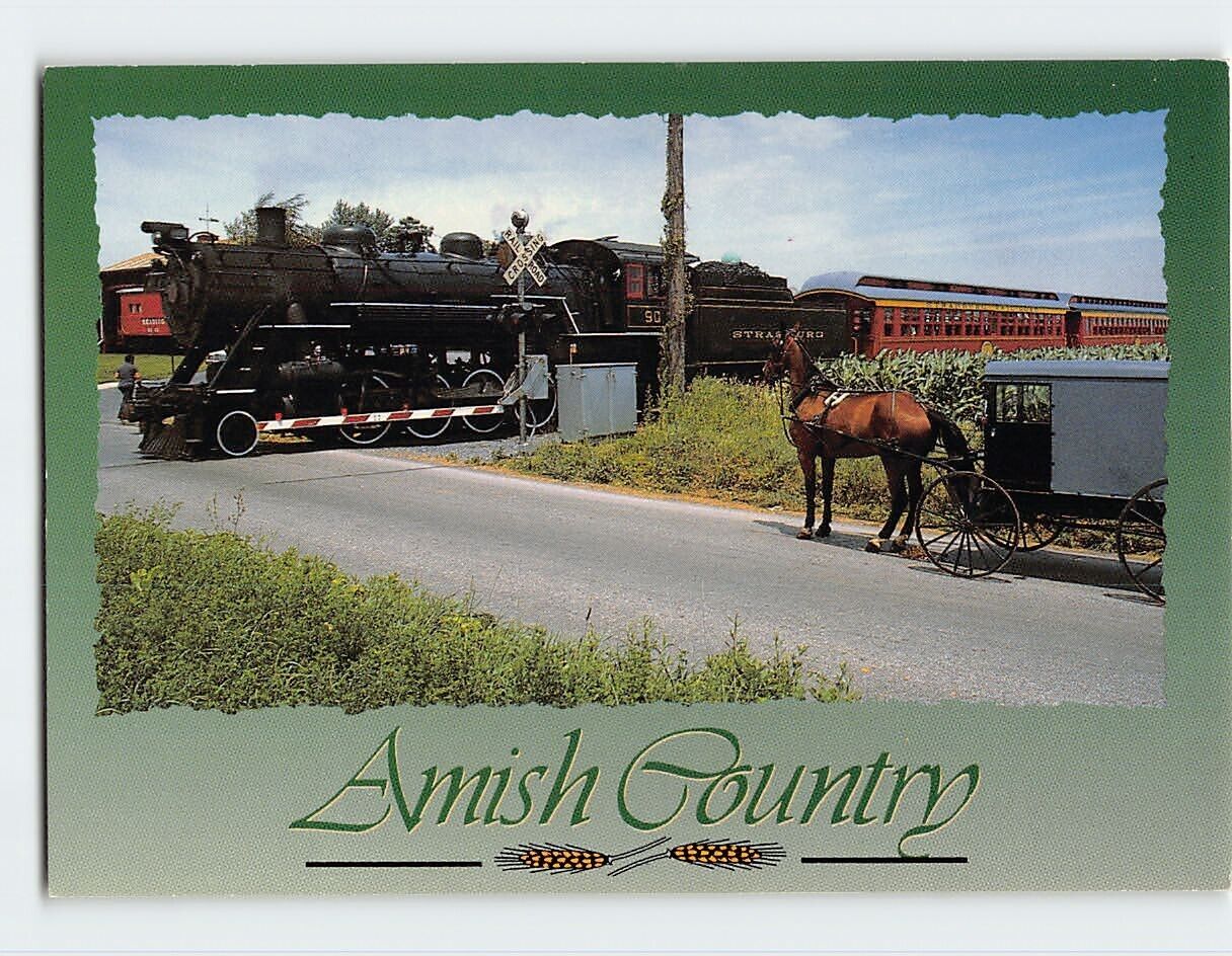 Postcard The Strasburg Railroad, Amish Country, Pennsylvania