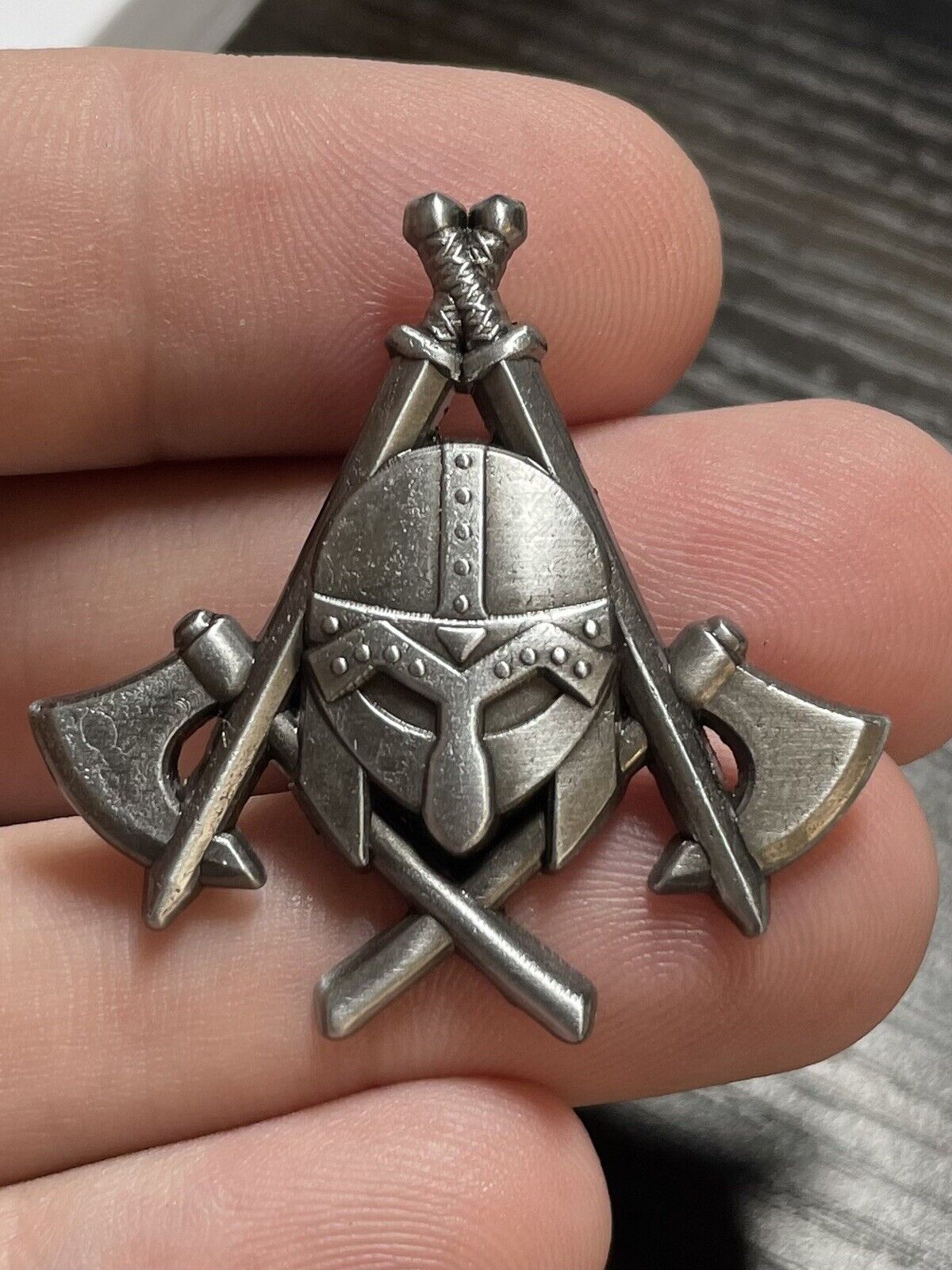Viking Masonic Freemason Pin in Antique Silver