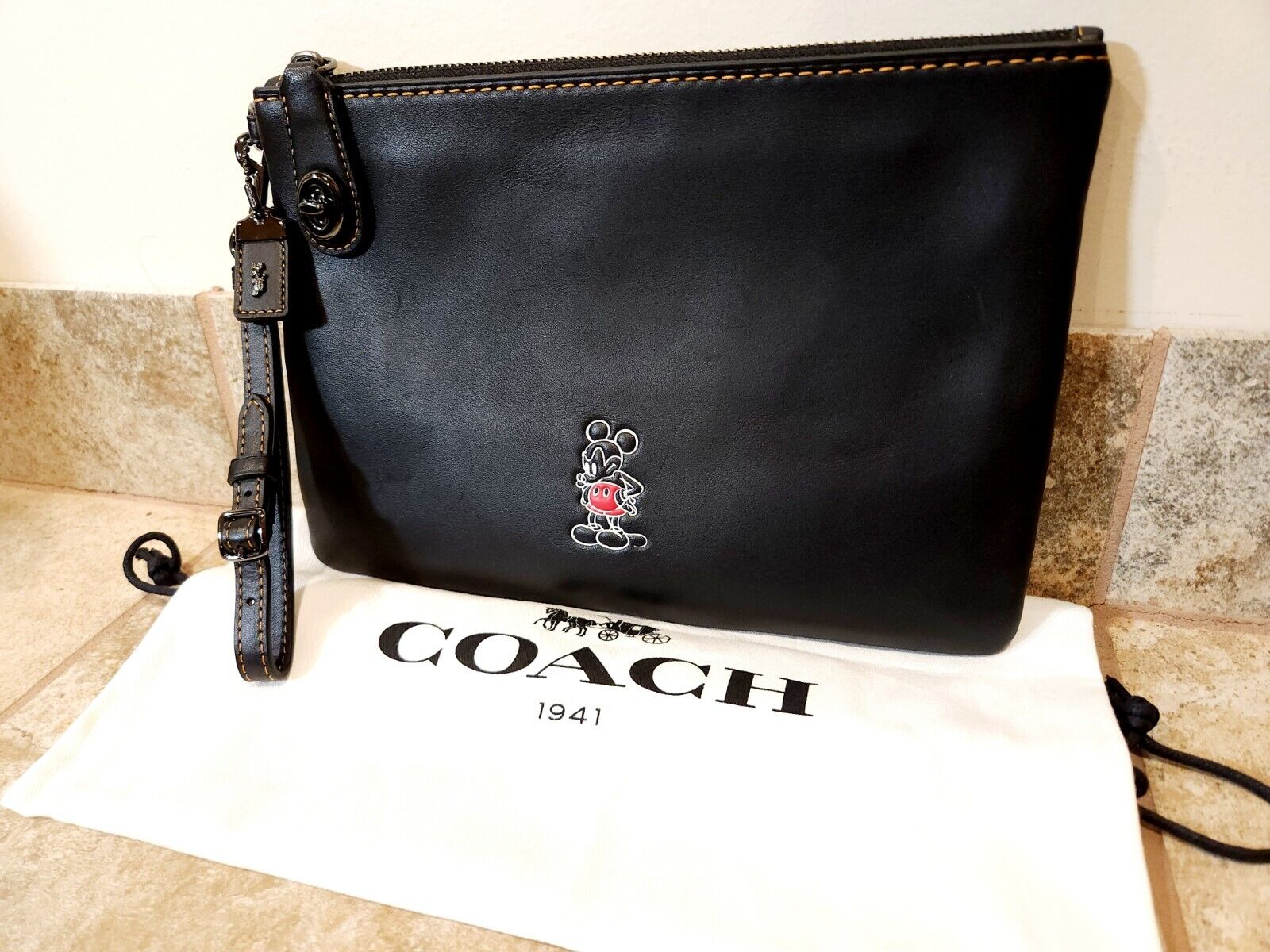 Coach X Disney | 1941 Dark Fairy Tale Collection Black Leather Clutch | RARE ⭐️