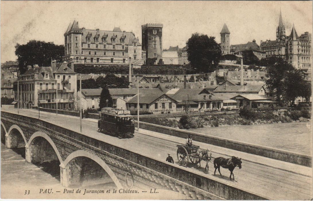 CPA AK Pau Pont de Jurancon et le Chateau FRANCE (1131857)