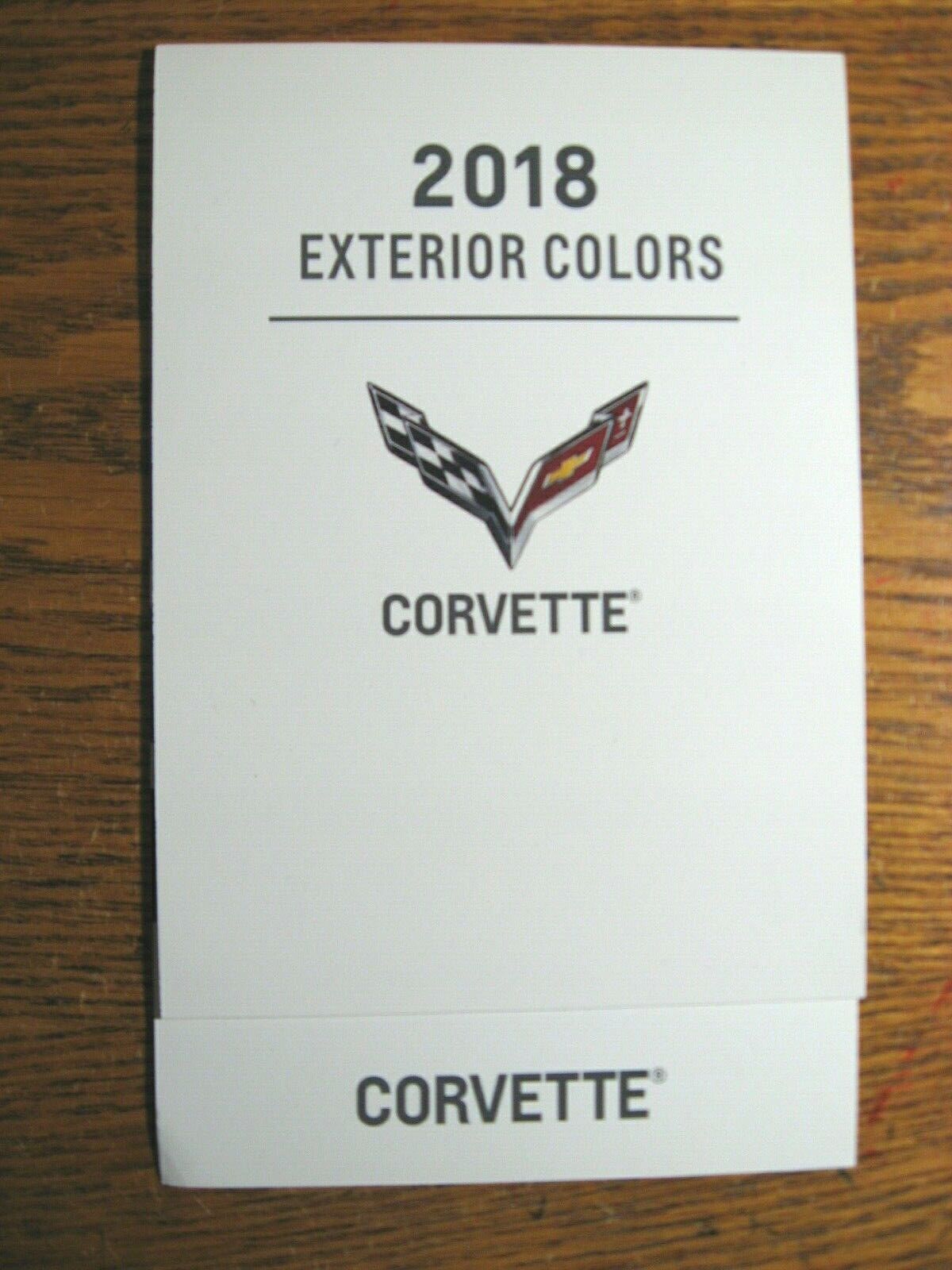 2018 Chevrolet Corvette Color & Trim Paint Chip Brochure- Xlnt Original Z06 Z51