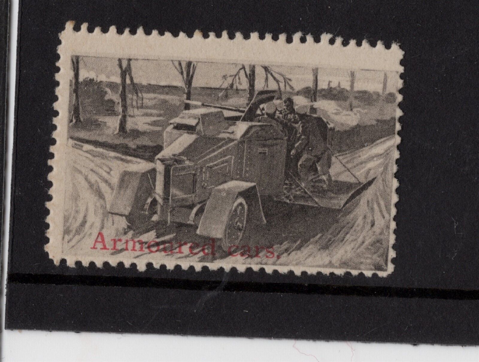 WW I GREAT BRITAIN ARMORED CAR POSTER STAMP