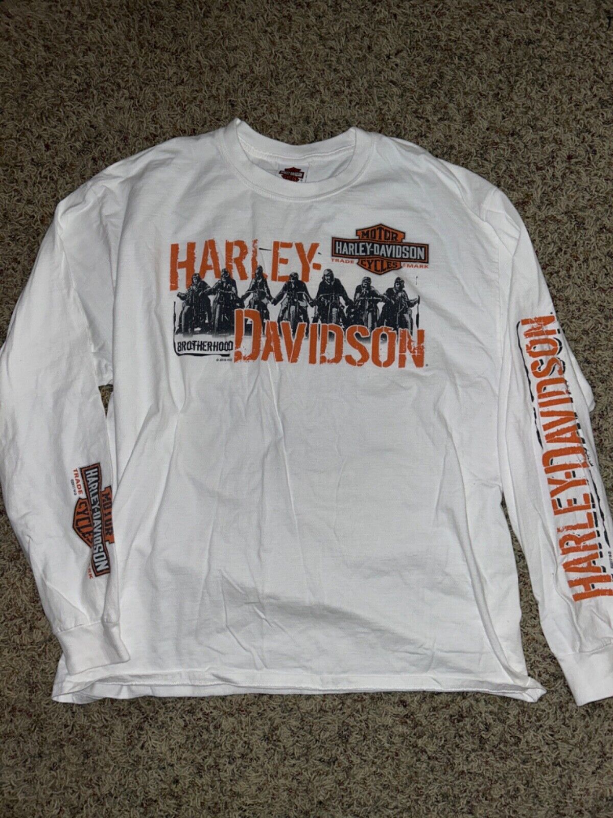 Genuine HARLEY-DAVIDSON Fargo White Long Sleeve T-SHIRT, Mens XL