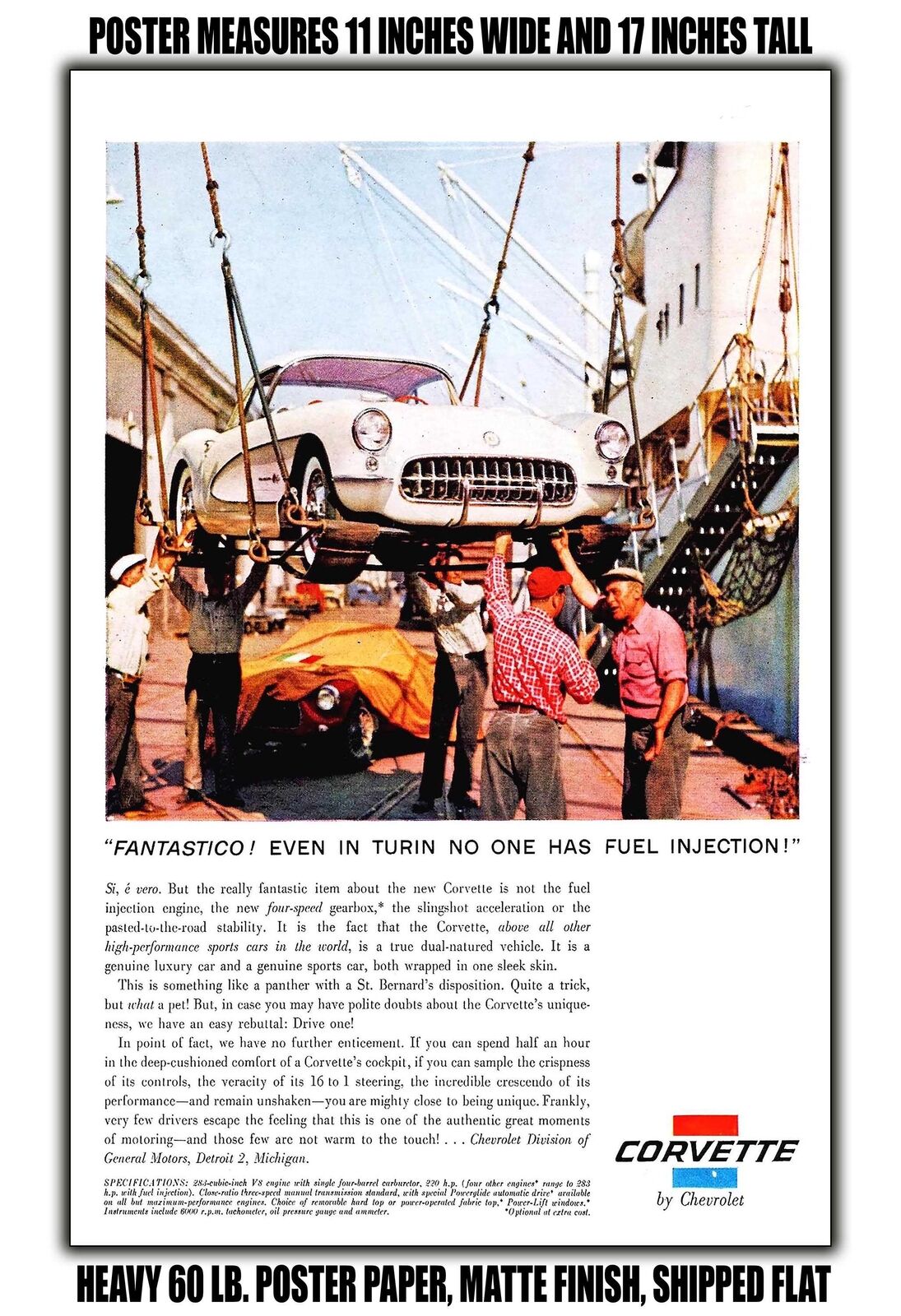 11x17 POSTER - 1957 Chevy Corvette
