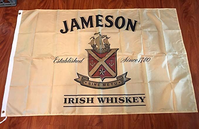 Irish Jameson Whiskey Banner Sign 3x5ft Flag Patricks Pennants St Vinyl New Shop